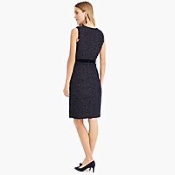 J Crew Sparkle Tweed sheath dress velvet frayed - Picture 2 of 12